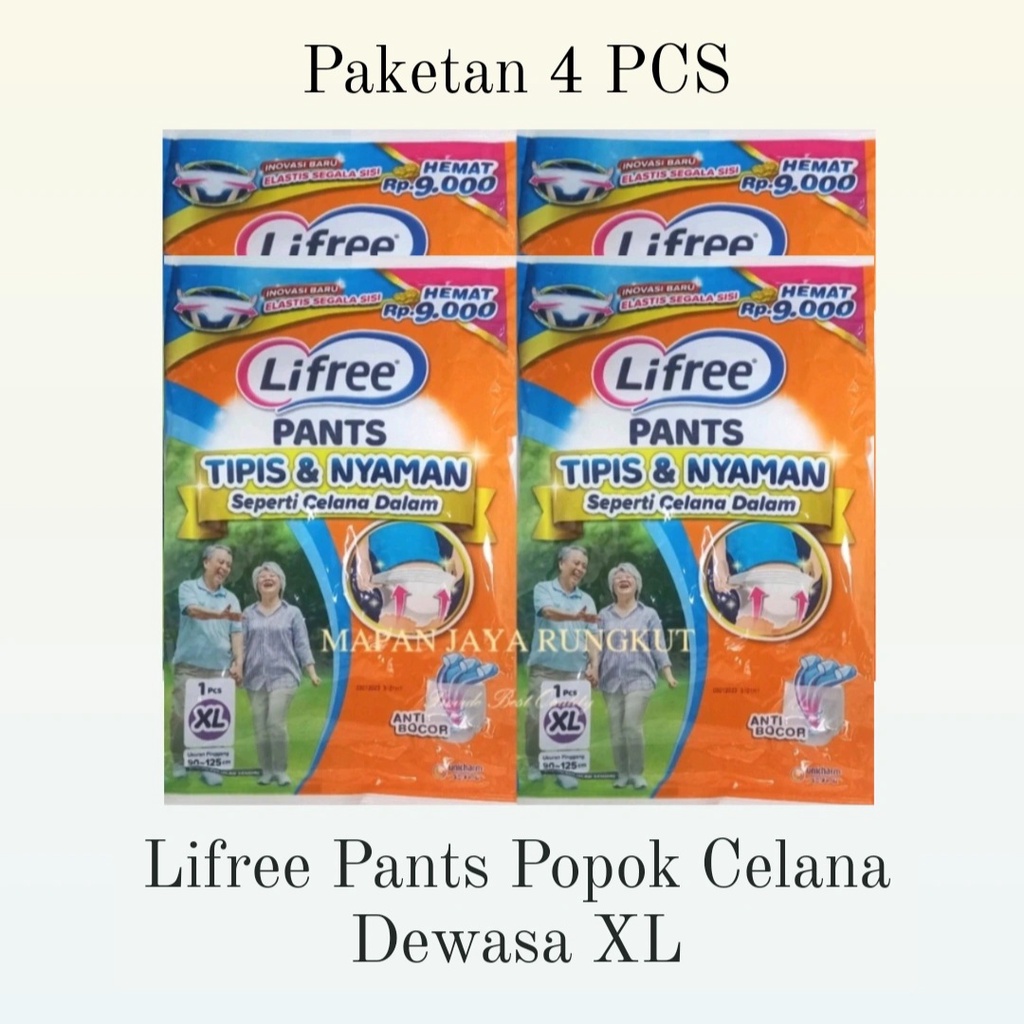 Lifree Pants Popok Celana Dewasa M / L / XL (PAKETAN 4 PCS) GRATIS ONGKIR