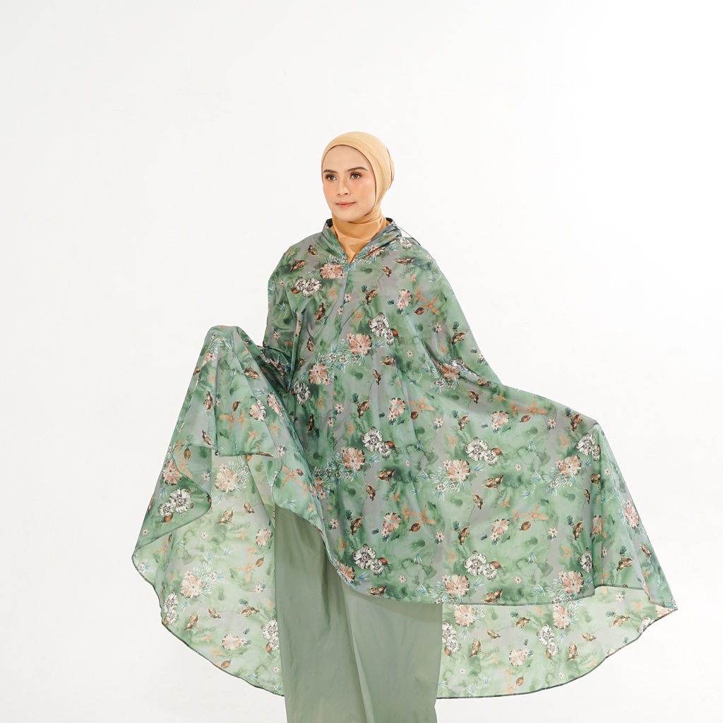 ALIF MUKENA MINI MOTIF PARASUT PREMIUM KOREA TRAVEL - LAUREL GREEN ( MKN-P02-007 )