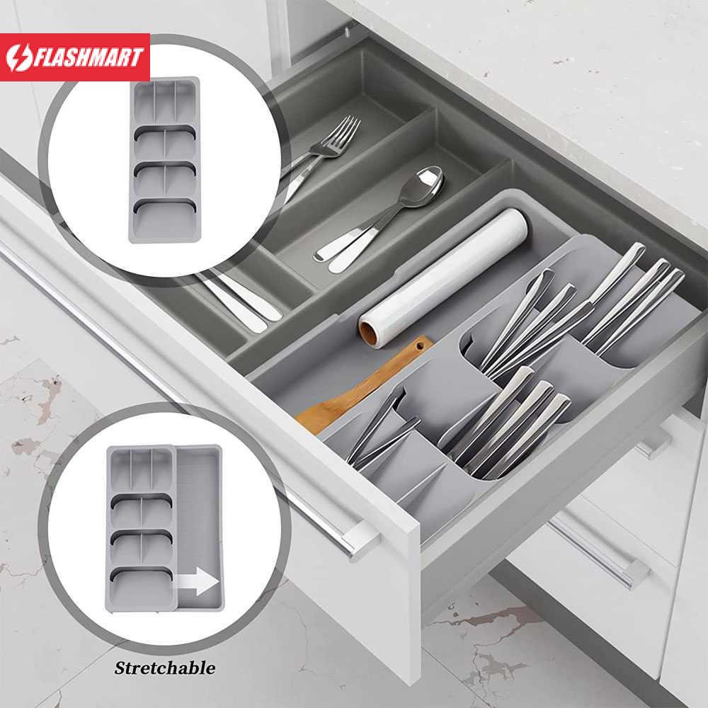 Flashmart Rak Organizer Dapur Tempat Sendok Garpu Tableware - PP24