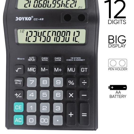 

♢ Calculator Kalkulator Joyko CC-49 12 Digits 2 Display ❅