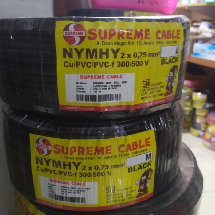 Terlaris Kabel Supreme Nymhy Hitam 2X0.75 @50M