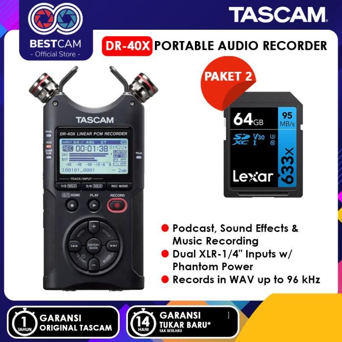 Tascam DR-40X Portable Audio Recorder