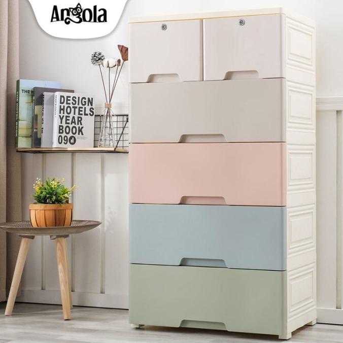 Produk Terbaik Angola Lemari Plastik Pakaian C69 Laci Susun Storage Stortitizar