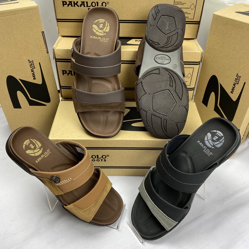 PAKALOLO Messi03 Sandal pria original Sandal kulit asli Sandal laki keren Sandal simpel elegant Send