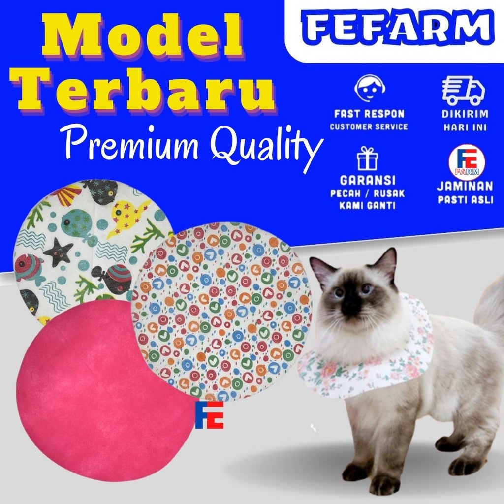 Colar Kain Kucing Size L Collar Pelindung Leher Hewan FEFARM