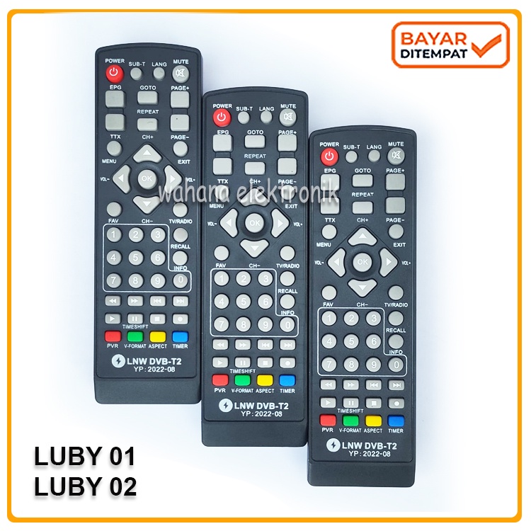 AKKO STAR LNW DVBT2 Remot Remote Set Top Box STB Receiver Digital Luby 01/Luby 02/Luby 03
