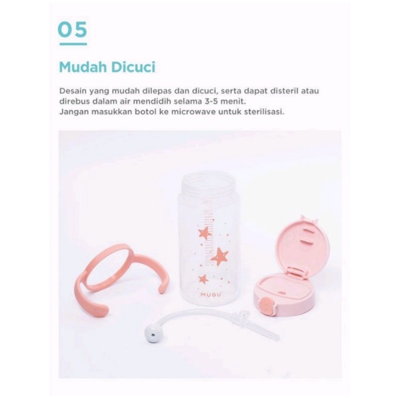 MUGU Training Bottle Botol Minum anak Sippy Cup 220ml 330ml