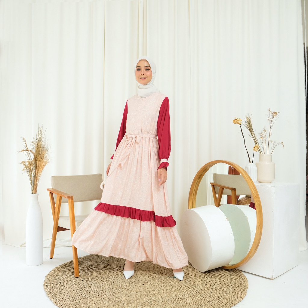 NINA PINK L Gamis Baneska