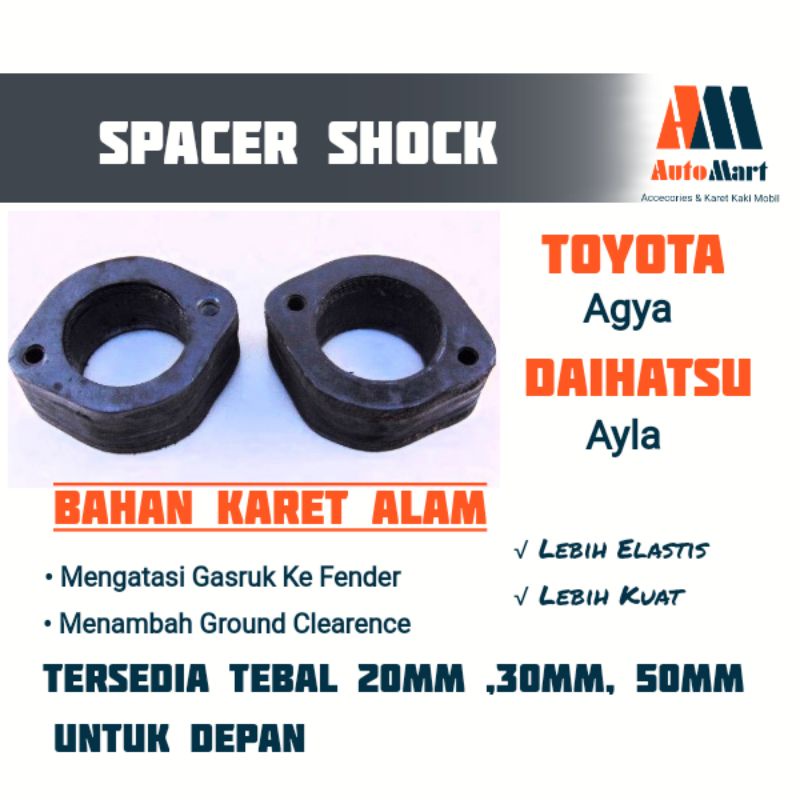 2pcs Lift Spacer Shock agya ayla Depan Tebal 30mm