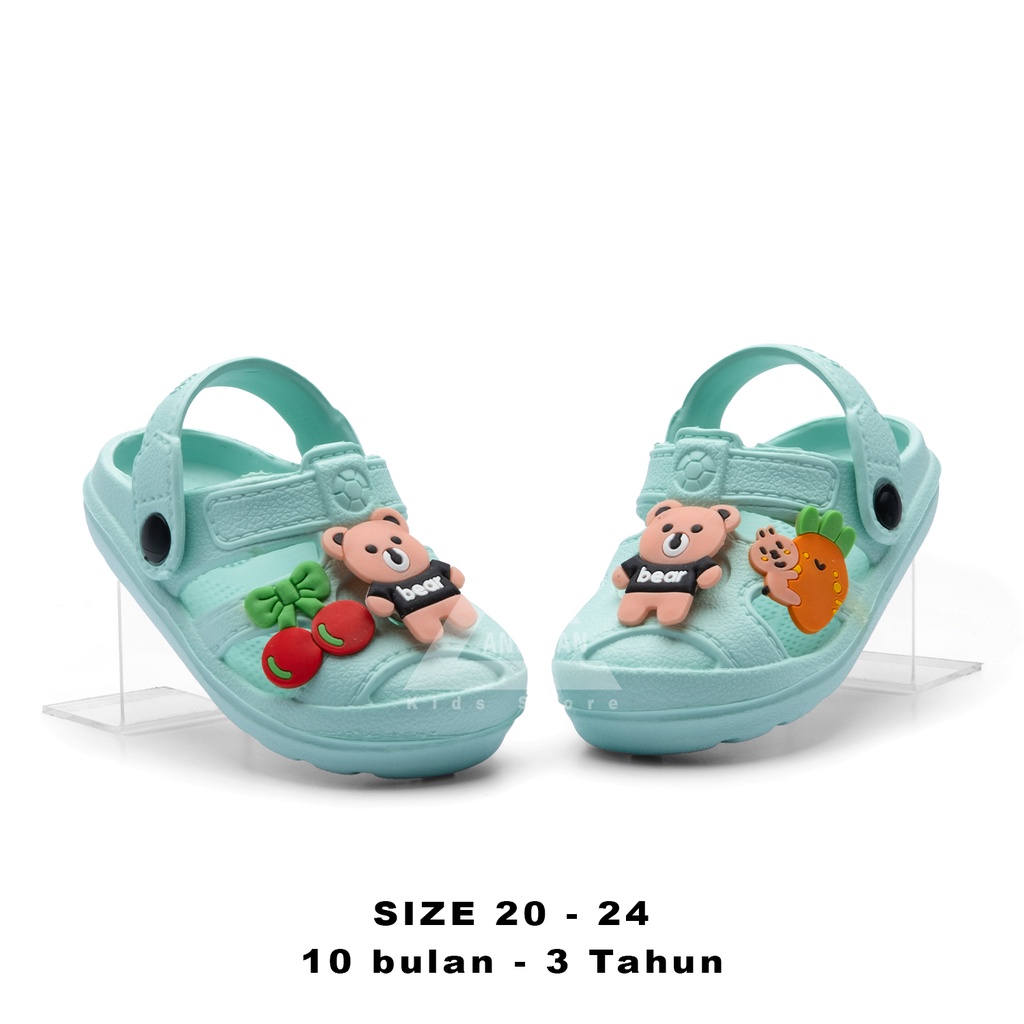 Sandal baim anak perempuan baby girls 1 - 3 tahun dengan karakter menyala
