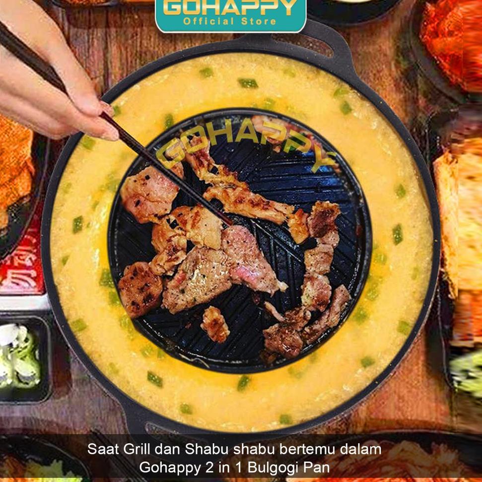 BIG SALE Halomurah 2 in 1 Panci Shabu shabu bulgogi grill pan (GHK39) KOREAN Mookata Pemanggang - Ho