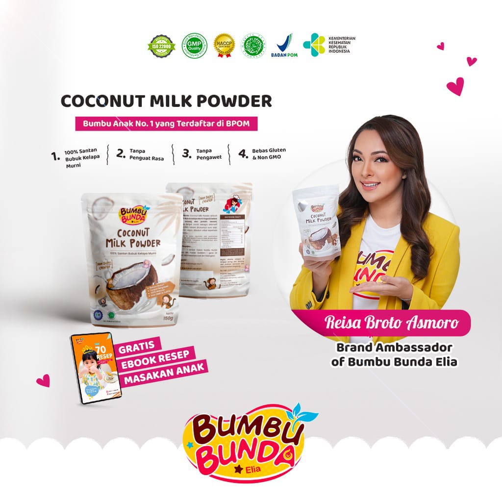 Bumbu Bunda Elia COCONUT MILK POWDER NON DAIRY CREAMER 100% SANTAN BUBUK KELAPA MURNI