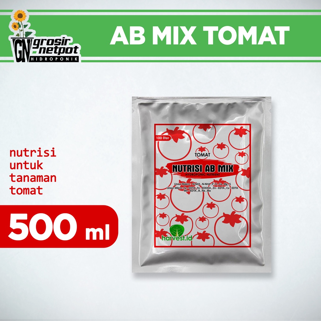 Nutrisi Hidroponik AB Mix Tomat 500 ml Padat / Pupuk Ab Mix Konvensional