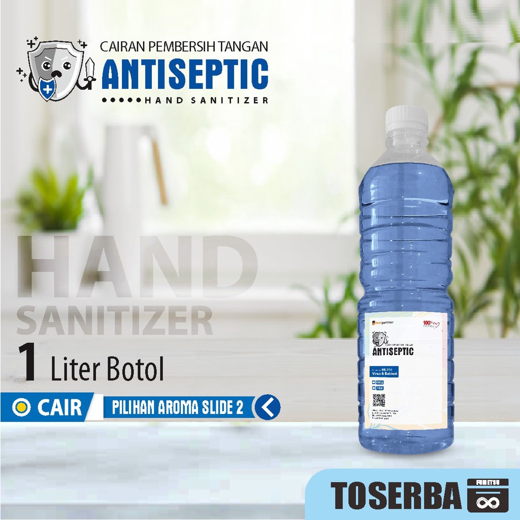 Hand Sanitizer Cair Warna Aroma Segar / Hand sanitizer Liquid Refiil  1 Liter Pet