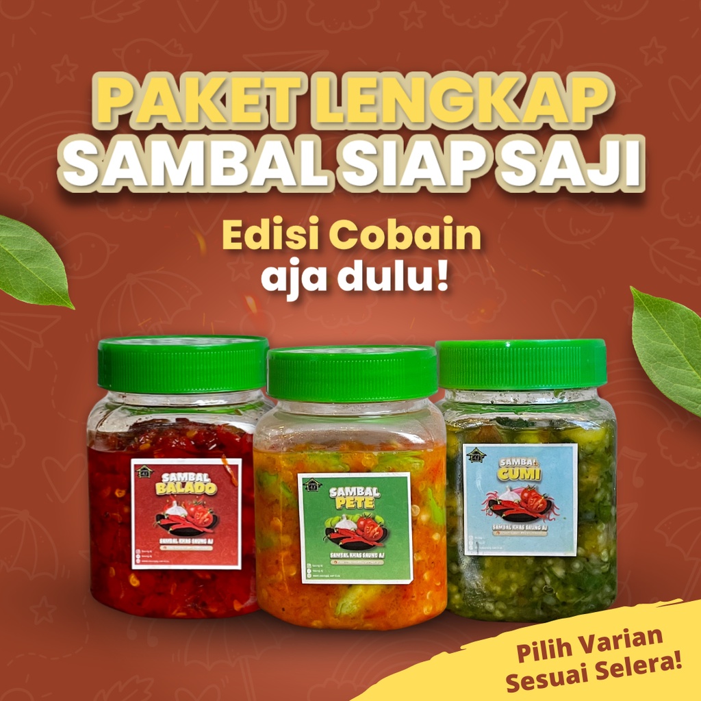 

Paket Sambal Balado/Cumi/Pete - Sambal Rumahan Khas Saung AJ