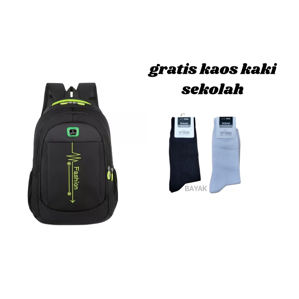 tas sekolah anak laki-laki anak perempuan backpack sekolah anak tk sd smp sma kuliah FREE KAOS KAKI