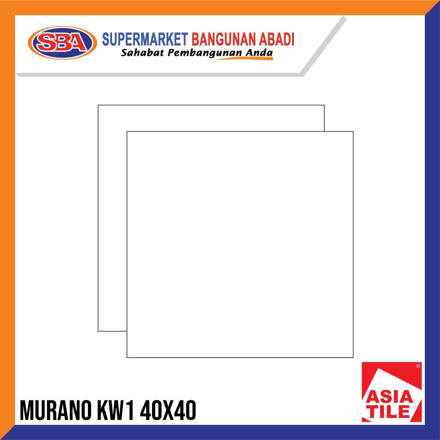 KERAMIK LANTAI ASIA TILE MURANO 40X40 KW1 WHITE