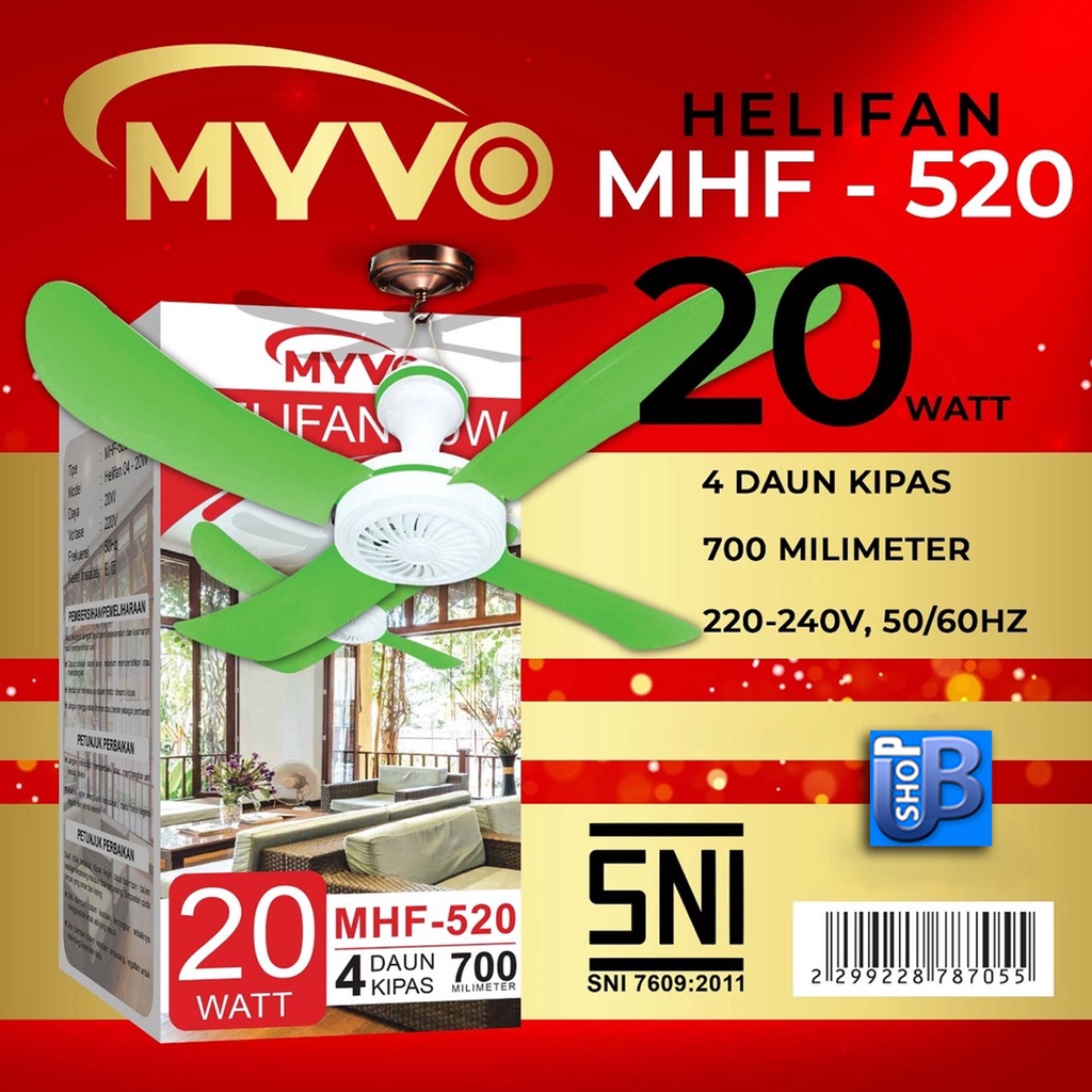 KIPAS ANGIN GANTUNG MYVO/HELIFAN MYVO/KIPAS BALING MYVO 20 WATT