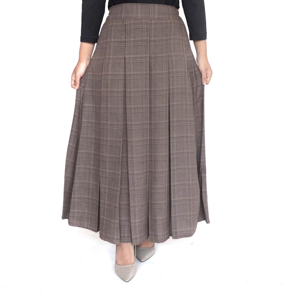 SALE TERBATAS rok panjang rempel depan belakang motif kotak / rok kotak kotak '