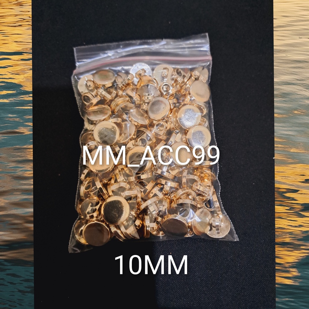 Kancing Baju Jamur Emas Polos Datar Gold 100 Pcs Gold 10 mm - 11 mm - 13 mm