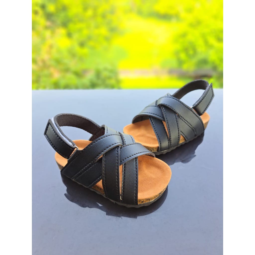 TOKOERS SP05 Sandal Puyuh Anak Unisex Motif Tali Silang Umur 1 2 3 tahun - Bahan Kulit Sintesis - Anti Slip