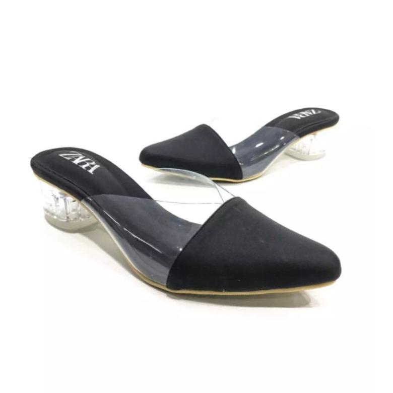 BEST SELLER Promo Termurah.3.3.Heels Zara kaca selop Elegan 4cm
