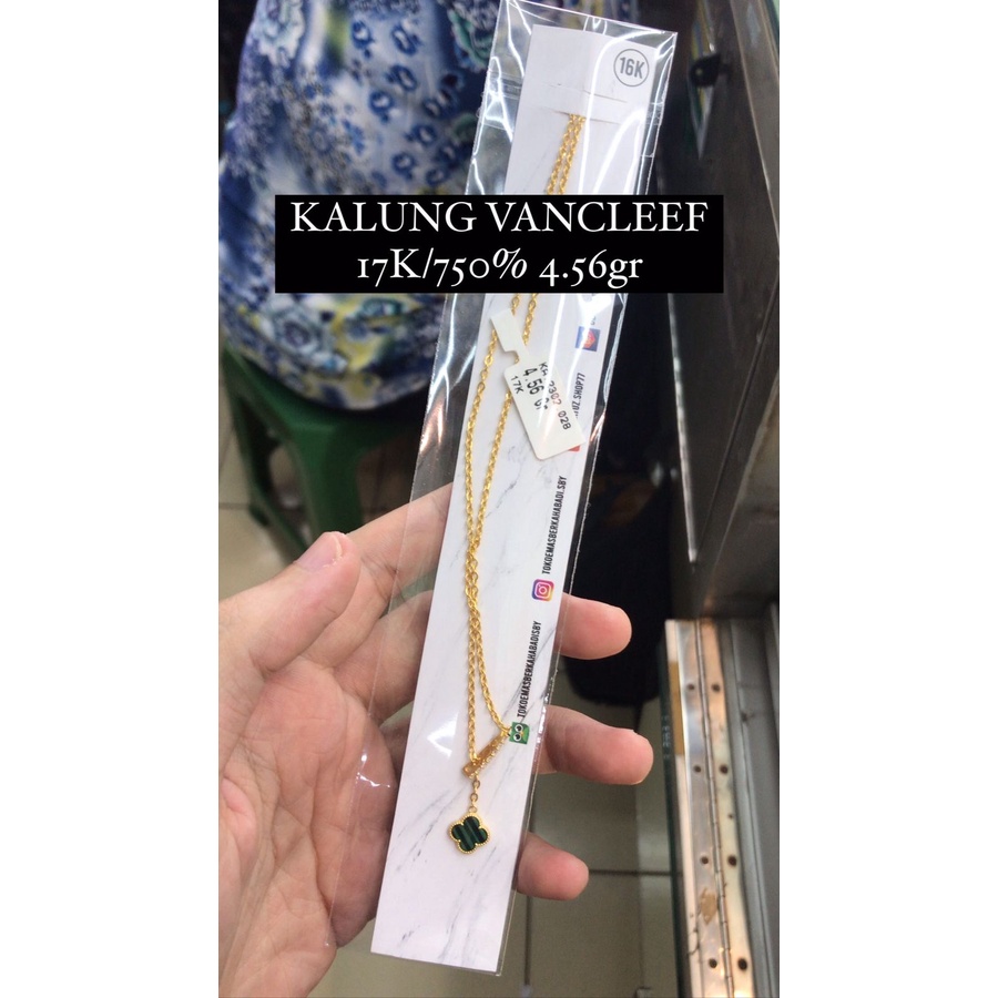 Kalung serut vancleef kadar 750 17k wanita dewasa