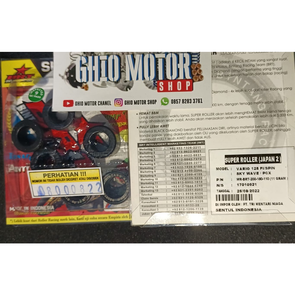 Vanbelt &amp; Roller Beat Deluxe Genio Scoopy Prestige Beat street Roller Brt Beat New vanbelt Daytona beat deluxe beat new beat 2020 Vanbelt daytona beat new 2021 Roller + vbelt daytona beat delux beat baru koj  Roller daytona vario 125 pcx adv ghio motor