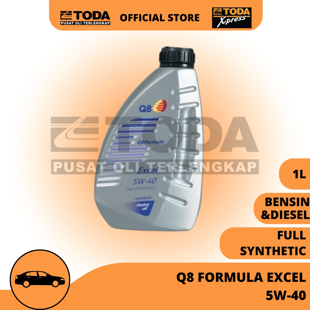 Oli Q8 Formula Excel 5W-40 1000ml Original - Oli Mobil - Oli Mesin Mobil Q8