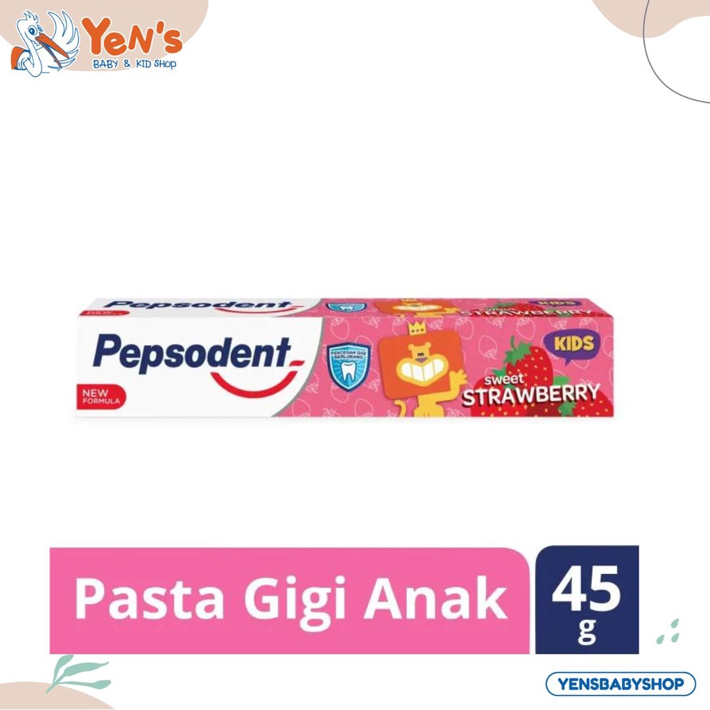 Pepsodent Kids Pasta Gigi Strawberry 45G - Kids Toothpaste, Perawatan Anak