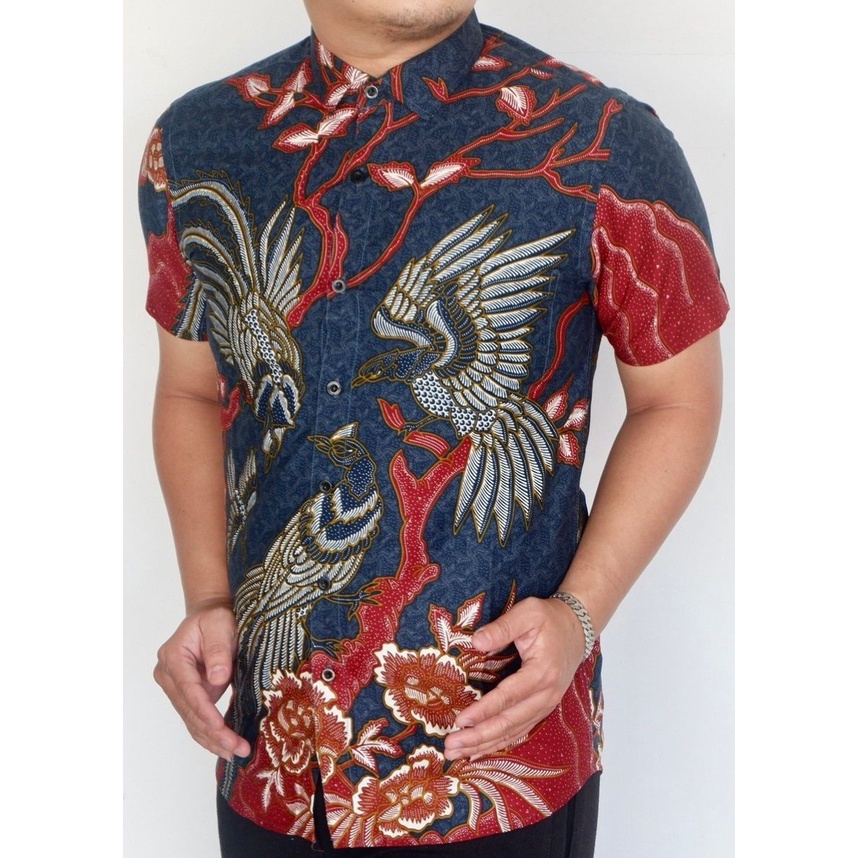 Baju Batik Pria Slimfit Kemeja Lengan Pendek Hem Slim Fit LBS 2015