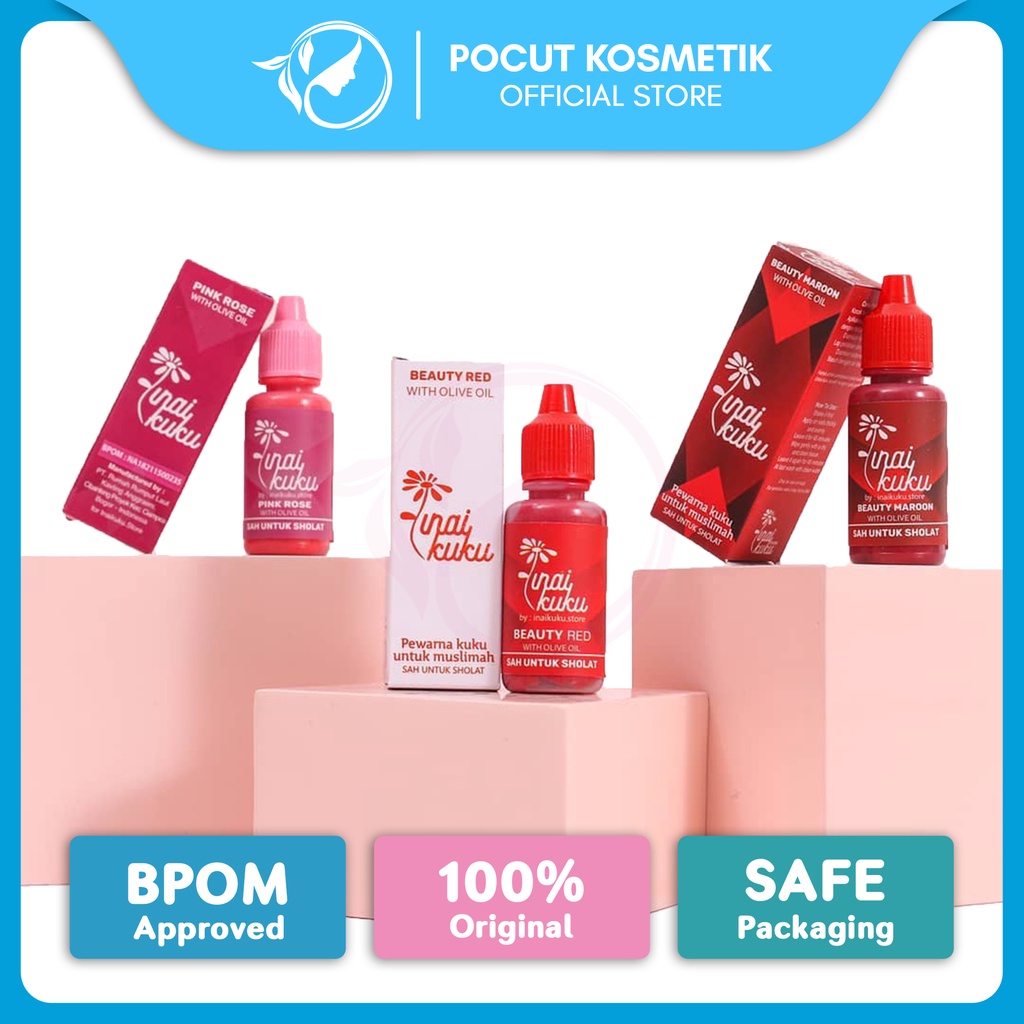 [ACEH] Inai kuku Muslimah BPOM / Kutek muslimah 15ml / Pewarna Kuku