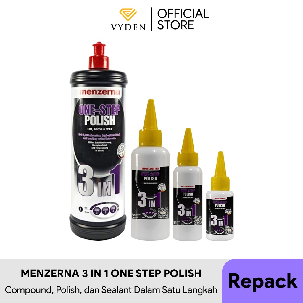 MENZERNA One Step Polish 3 In 1 All In One 50ml ECER Kompon Polish Sealant Kasar Halus MURAH