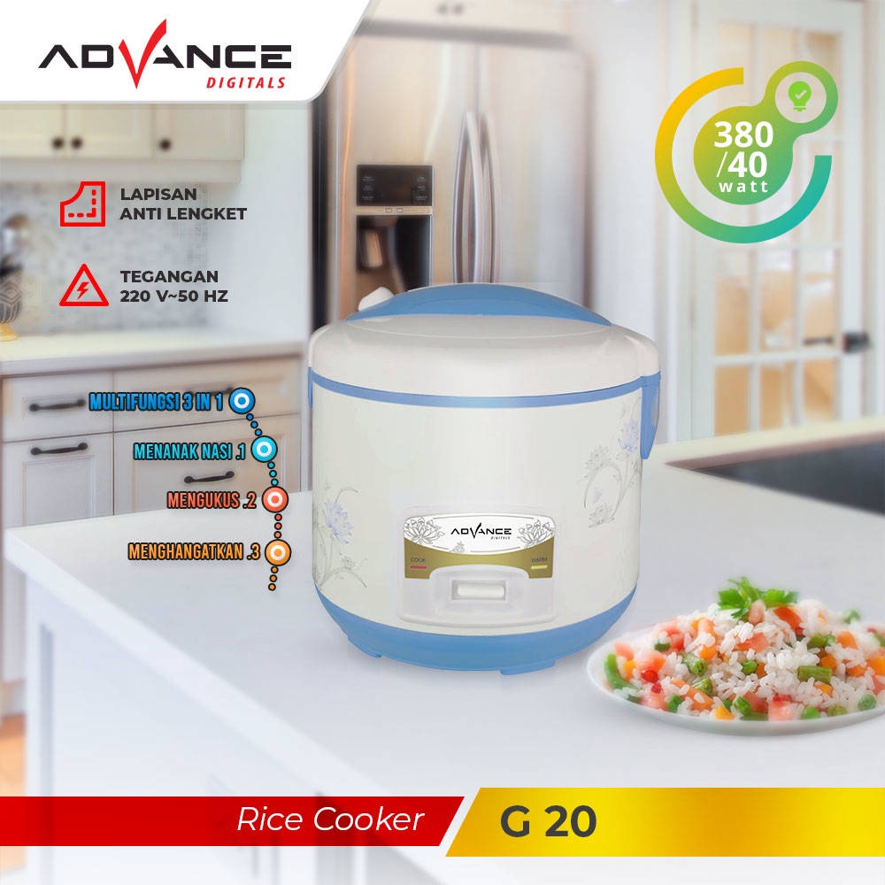 Garansi 1 Tahun] ADVANCE Rice Cooker 1,8L Non-Stick Rice Cooker Panci