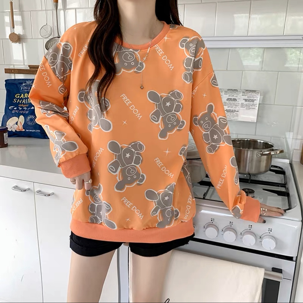 Sweater Lengan Panjang Wanita Import Motif Campuran
