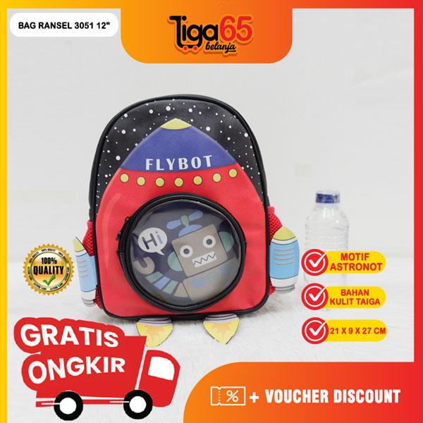 365 TAS RANSEL / Backpack / Tas Punggung / Ransel / Tas Anak / Karakter / TAS SEKOLAH / anak perempuan / anak laki laki / Bag Ransel Astronot 3051 12&quot;