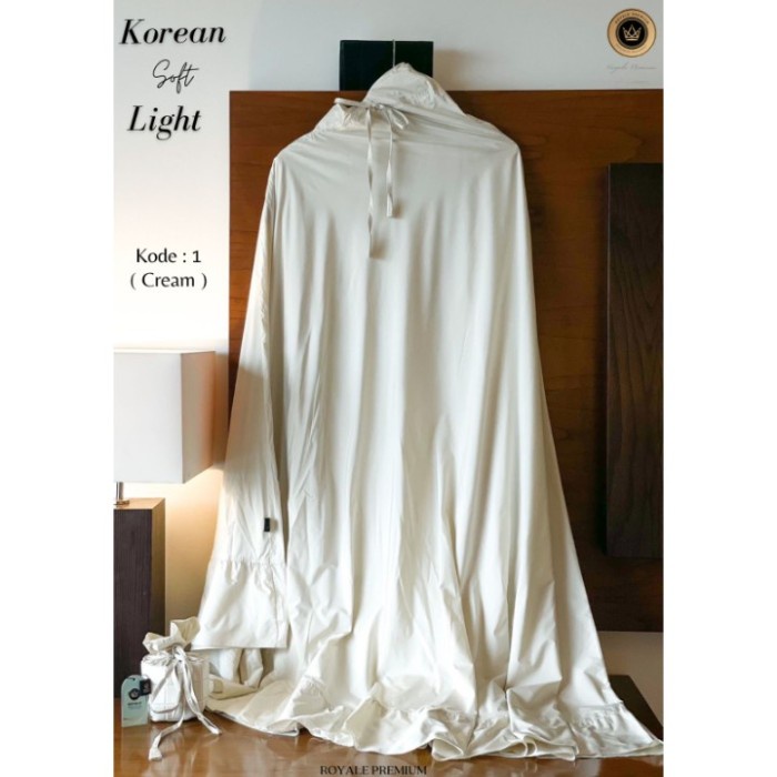 Mukena Safar 2In1 Korean Light Polos Mini Pouch-Royale Premium