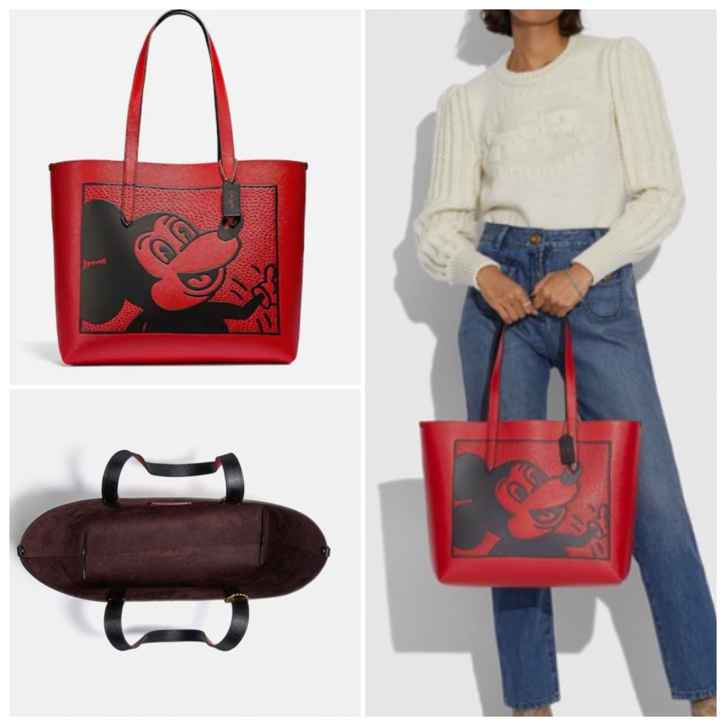 Tas Co C0896 Mickey Mouse X Keith Haring Highline Tote Electric Red sz 36-43x31x10cm