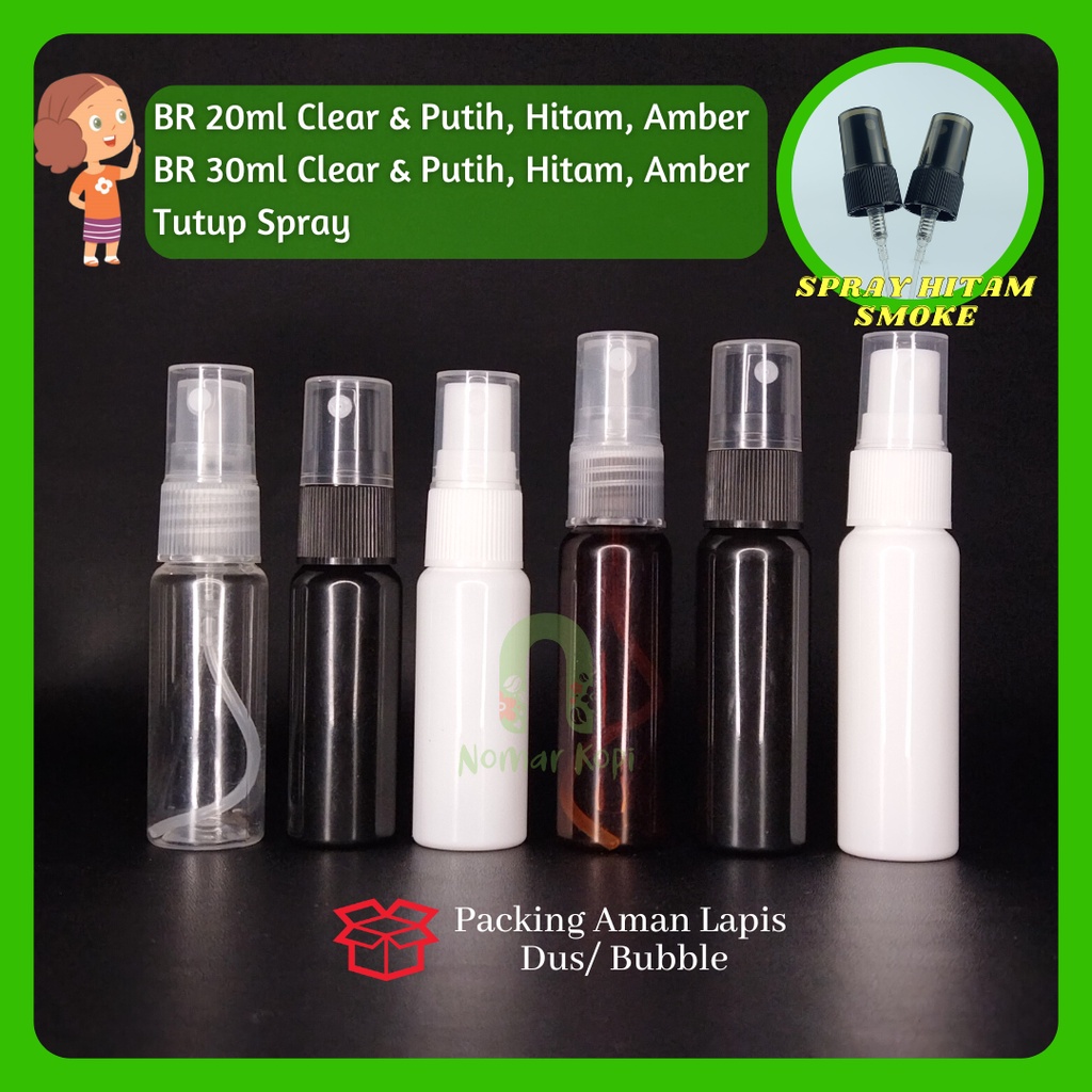 BOTOL PUTIH 60ML BR SPRAY PET TEBAL KOSMETIK HANDSANITIZER PARFUME