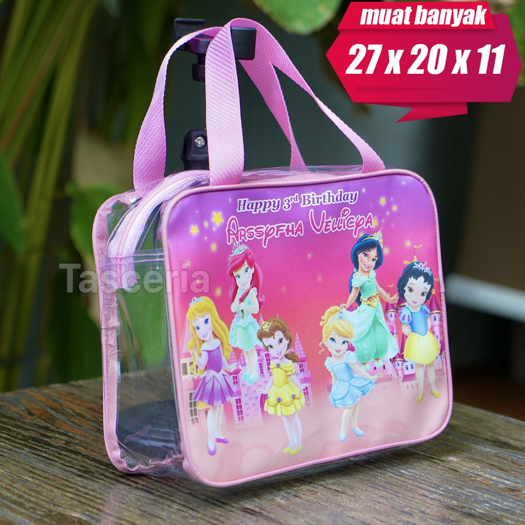 Goodie bag mika ulang tahun anak princes / Goodie bag mika custom / Goodie bag mika resleting / Tas 