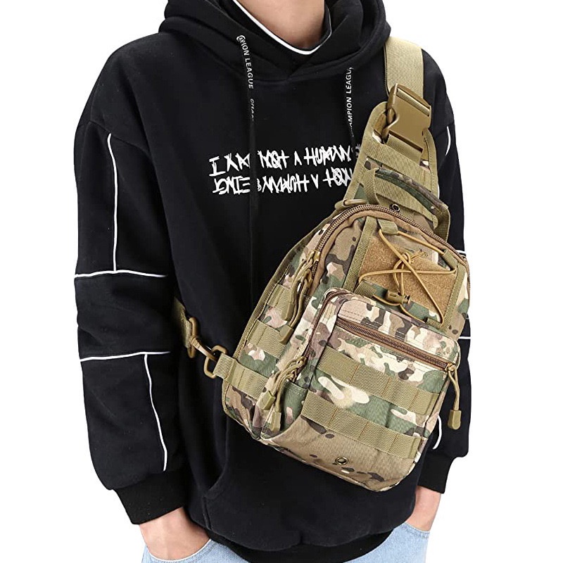 ONLYONE12 Tas Selempang Pria Army Import / Tas Selempang Import / Tas Pria Selempang Dada / Waist Bag Pria / Backpack Tali Satu / Tas Tactical Army / Tas Pria Muat Banyak Barang