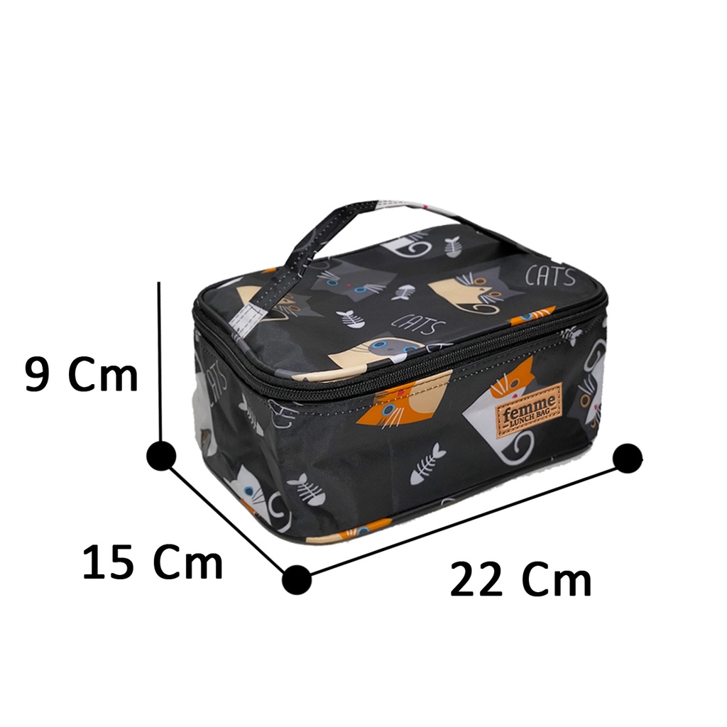 tas bekal motif lucu lunch bag anti air tas bekal waterproof inner alluminium foil tas bekal anak sekolah