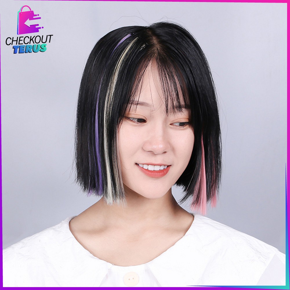 CT K144 Wig Jepit Rambut Palsu Lurus Panjang Single Hair Extention Colourful Wanita Hair Clip Cewek Korea Warna Warni Import