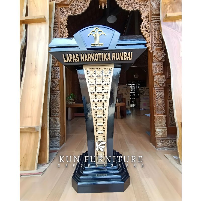 PODIUM PIDATO MINIMALIS KAYU JATI PODIUM MIMBAR MINIMALIS