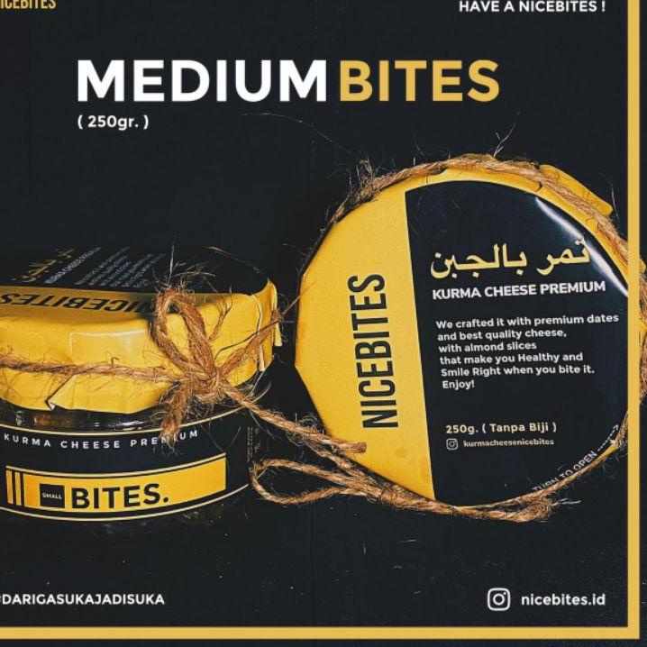 

✽ Medium Bites (250gr) | Kurma Cheese NICEBITES (Kurma Keju Lembut Tanpa Biji dengan Topping) ○