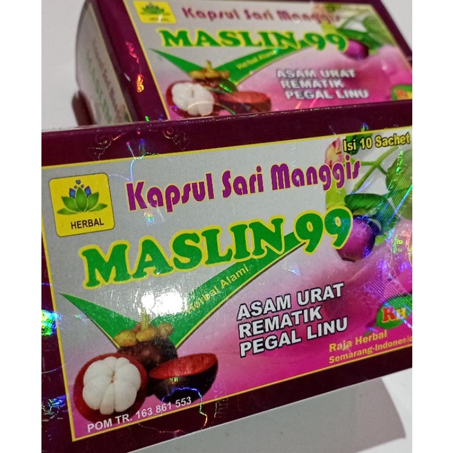 MASLIN 99 - Kapsul Sari manggis Asam Urat Pegalinu ORIGINAL