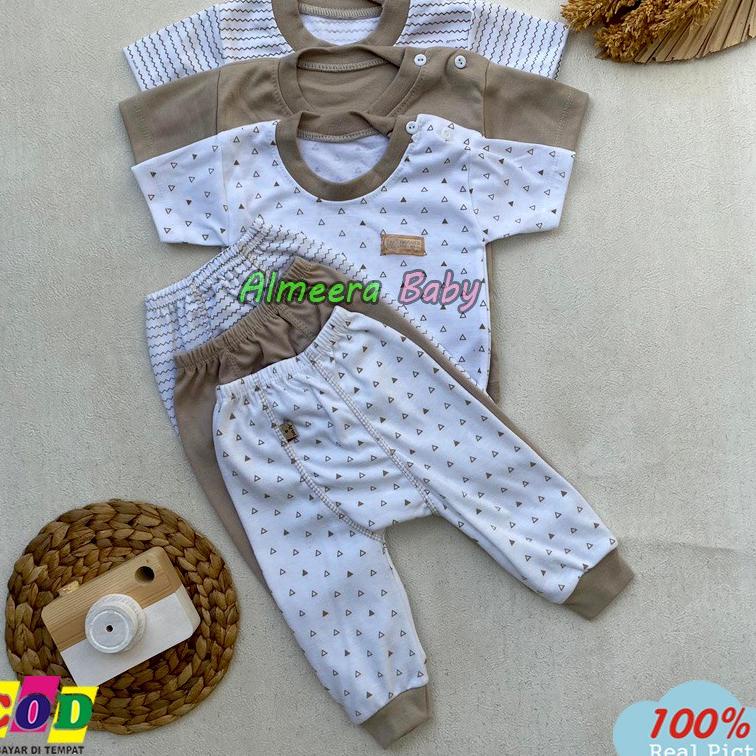 TREND KEKINIAN Q95 Isi 6 PCS 3 Baju 3 Celana  Setelan Bayi Lengan Pendek Celana Pempers Panjang Ukur