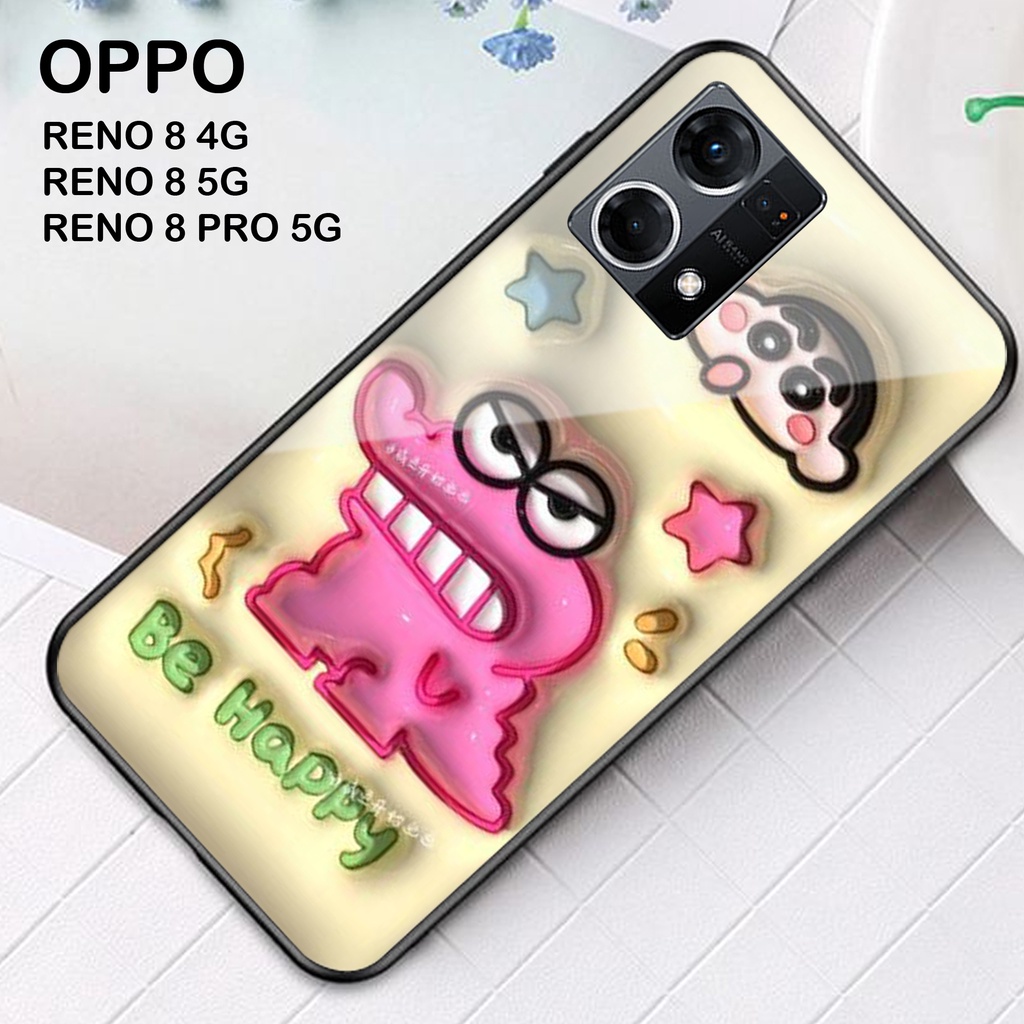 Case Glass Kaca Oppo Reno 8 4G 5G Pro 5G  - Case HP Oppo Reno 8 4G 5G Pro 5G - Casing HP Oppo Reno 8