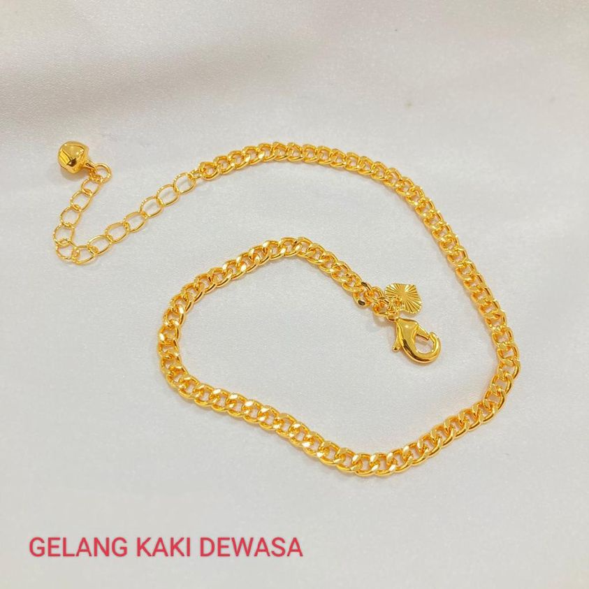 Gelang Kaki Rantai Kecil Lapis Emas 18k