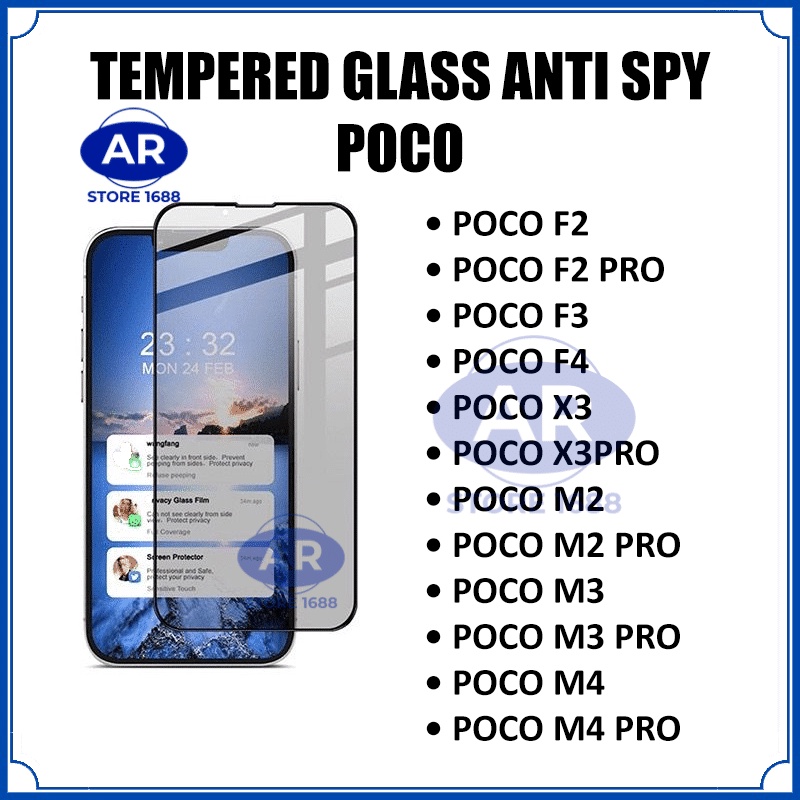 TEMPERED GLASS CERAMIC SPY  ANTIGORES KACA KOMPATIBEL POCO C4A/F1/F2/F2 PRO/F3/F4/F4 GT/M2/M2 PRO/M3/M3 PRO/X2/X3/X3 PRO